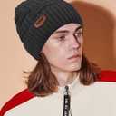 Loritta Winter Hat Warm Knitted Thick Baggy Slouchy Beanie Skull Cap for Men (One Size, A-dark Grey With Weave,1 Pack)