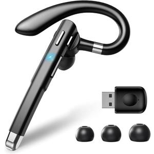 Bluetooth Headset with USB Type C 270 Degrees Rotatable Microphone for Truck Driver Bussiness and Travel (White)
