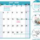 8 x 2026 Dry Erase Calendar  Large Yearly Wall calendar 2026, 38.2'' x 25.2'', 2-Side Reversible Calendar 2026, Vertical/Horizontal, Jan 2026  Dec 2026, 2026 Wall Calendar Dry Erase with Notes, Stickers