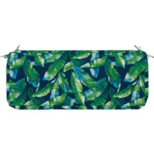 Magpie Fabrics Patio Bench Loveseat Cushion Covers (Replacement Cover only, No Insert!), Waterproof Fade Resistant Swing Cushion Slipcover with Ties(42x18x3 Inch, Green Lagoon Leaves)