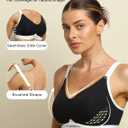 COMFELIE Seamless Wireless Bra for Busty Women No Underwire Lightly Lined Deep V T-Shirt Bralette Underarm-Smoothing (XXL)