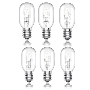 15W Salt Lamp Bulb, E12 Base 120V Incandescent Light Bulb, Replacement for Himalayan Salt Rock Lamps, Warm White 2700K, Dimmable, 1-Pack - Pack of 6