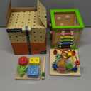 Wooden 7-in-1 Activity Cube| Montessori Toys for 1 2 3 Year Old Toddlers| Baby Educational Developmental Toys |One Year Old Boys Girls First Birthday Gifts |Bonus Sorting & Stacking Board