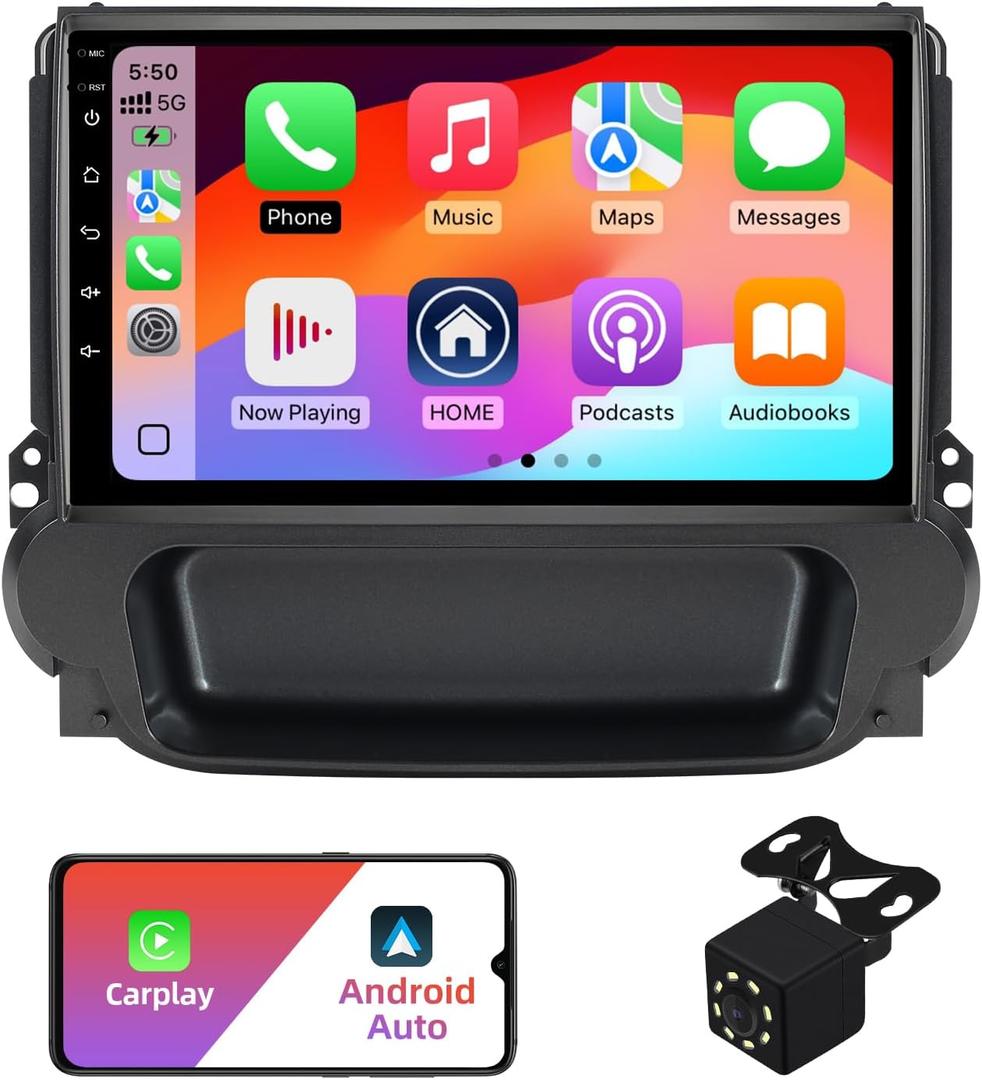2+32G 9 Inch Android 12 Double Din Car Stereo for Chevrolet Chevy Malibu 2009-2014 Touchscreen Radio Built-in Wireless Carplay/Android Auto/GPS/Bluetooth/FM/SWC/AUX-in/Backup Camera