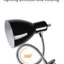 Desk lamp Eye-Caring Table Lamps, 360°Rotation Gooseneck Clip on Lamp Reading Light Portable Reading Book Light Clamp Study Desk Lamps for Bedroom and Office Home Lighting (Black)