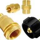 Joywayus Brass QCC1 Nut Propane Gas Adapter with 1/4 Inch NPT Pipe Thread for Outdoor Cooking, Heating, Camping