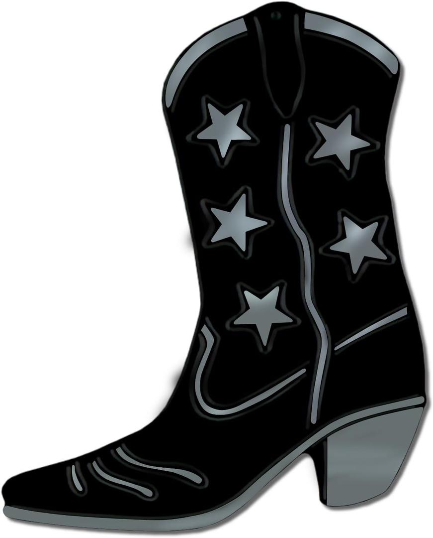 Foil Cowboy Boot Silhouette (black) Party Accessory (1 count)