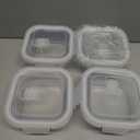 2 Cup Square Glass Food Storage Containers, Small Square Storage Containers With Airtight Lids Leak-proof, BPA free 16oz Glass Meal Prep Bowls, Dishwasher, Microwave, Freezer Safe (White)