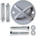 Wall Mount Bracket for X, Yoga Ceiling Mount Suspension Straps for Gymnastic Rings and Aerial Yoga Swing (Silver Grey)