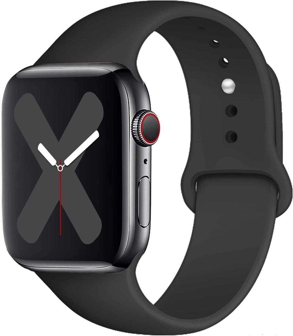 Compatible with Apple Watch Band 41mm 40mm 38mm 49mm 45mm 44mm 42mm,Soft Silicone Sport Band Replacement Strap with Classic Clasp for iWatch Series 8 7 6 5 4 3 2 1 SE