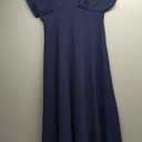 Floerns Women's V Neck Half Sleeve Ruched Cocktail Evening A Line Long Dress (Blue Ink) L