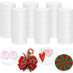 Henoyso 36 Pcs Foam Circles for Crafts Polystyrene Round Foam Disc for DIY Projects Friendship Bracelets Banner Garland for Birthday Era Arts and Crafts Supplies(3 x 3 x 1 Inch)