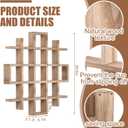 Suzile Oversize Coffee Mug Display Rack Wooden Display Shelves Rustic Wooden Floating Curio Shelf Travel Wall Mounted Coffee Mug Rack Holder Shadow Box Shelf(5.1x5.1x3in,Wood Color), Grid Size 5.1x5.1x3in