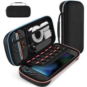 ivoler Carrying Case for Nintendo Switch 2 Model(2025), Portable Hard Shell Pouch Carrying Travel Game Bag for Nintendo Switch 2 Accessories Holds 12 Game Cartridge (Black)