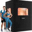 X-Vcak 2 Person Sauna, Extra Large Sauna, Portable Steam Sauna Tent with 2 Steamers, 2 Folding Chair, 71x 49x 36, Black