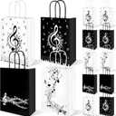 Bolsome 24 Pcs Music Notes Gift Bags Musical Note Paper Gift Treat Bags for Social Media Music Theme Birthday Party Baby Shower Music Theme Party Supplies