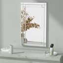 18" x 30"Frameless Rectangular Wall Mirror,Polished Beveled Edge Decorative Mirrors Modern Wall Decor Mirrors Silver Wall Mirror for Bathroom Vanity, Entryway and Living Room