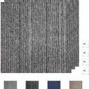 32 Carpets 20x20 inch Square Carpet Tiles, Reusable, Non Slip, Seamless Tiles, Suitable for Indoor and Outdoor use in bedrooms, Living Rooms, Offices, etc., Easy to DIY (Striped Light gray-02)