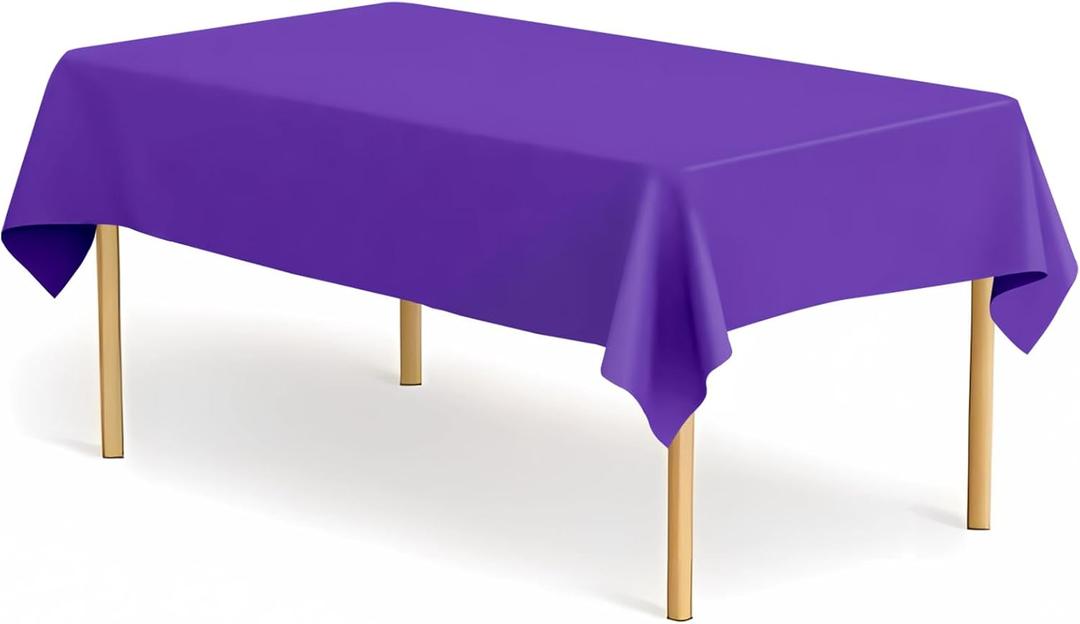 2 x 2 Pack Dark Purple Tablecloth Plastic Rectangle Table Covers PEVA Dark Purple Plastic Table Cloths for Parties Disposable 54 x 108 Inch Tablecloth for Birthday Party School Baby Shower Kitchen Dining