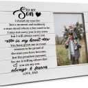 Son Gift Picture Plaque Décor, The Proudest Moment for Me is Telling Others that You are My Son, Picture Framed Gift Wood Plaque Sign, Dad to Sons Gifts, Sons Gifts for Birthday Graduation or Wedding