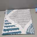 Teal and Grey Shower Curtain Boho Chic Geometric Pattern Modern Abstract Paisley Minimalist Aesthetic Decor Bathroom Curtains Set with Hooks, Size 70"WX70"H