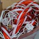 COOLWUFAN 12 Pack Christmas Candy Cane Pathway Markers, 22'' Candy Cane Christmas Decorations Pathway Lights Outdoor with 72 Warm Lights for Xmas Holiday Party Walkway Patio Garden Yard Lawn Decor