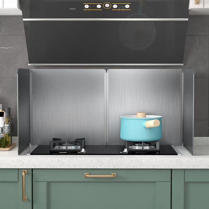 Grease Stove Splash Guard for Cooking | 2 Sided Kitchen Stove Splatter Guard Backsplash Back Splash Protector for Wall, Foldable Stainless Steel,15.7 X 15.7 X 15.7 Per Piece, 2 Pcs In Package