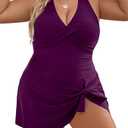 Blooming Jelly Women Plus Size Swimsuit One Piece Swim Dress Tummy Control Bathing Suits Criss Cross Modest Swimwear XL
