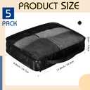 5 Pcs Packing Cubes for Suitcase Large Travel Cubes Carry on Luggage Organizer Bags for Clothes Accessories(S,Black)