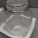 1 Gallon Glass Jar with Swing Top Lid, Airtight Clamp Glass Canister, Large Clear Glass Storage Jar for Fermenting, Pickles, Dry Food, Fruit, Kitchen Pantry Storage, Medium