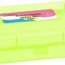 Enday Pencil Box Green, Plastic Pencil Case, Multipurpose Storage Utility Box Organizer with Snap Closure for Home and Office (Large)
