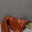 SHENHE Women's PU Leather Lace Up Halter Bustier Top Deep V Backless Sexy Club Rave Crop Top (Large, Brown)