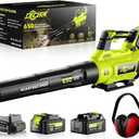 21V Leaf Blower Cordless, Electric Snow Blowers with 2X 4.0Ah Battery, Lightweight Blower with Turbo Button, Variable Speed Dial, and Cruise Control for Sidewalks, Garages, Yards & Patios 