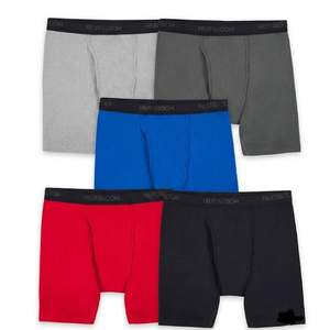 Fruit of the Loom Big Men's Cotton Stretch Boxer Briefs, 5-Pack, Small