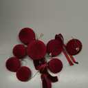 95 Pcs Velvet Christmas Tree Decorations Set - 70 Assorted Flocked Ball Ornament, 12 Velvet Bow, 1 Top Star, 12 Glitter Berry Stems for Winter Garland Holiday Tree(Burgundy, Brown, Khaki)