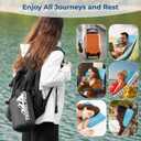 Neck Pillow for Sleeping, Travel Pillow, Camping Pillow, Ergonomic Memory Foam Compressible Medium Firm, Ideal for Home, Bedroom, Office and Camping (Light Blue, M) (M-17.7x12x4/3 In)