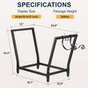 Firewood Rack for Indoor Outdoor Usage, Trapezoid Firewood Holder with 2 Hanging Hooks, Heavy Duty Wood Rack for Outdoor Patio, Black