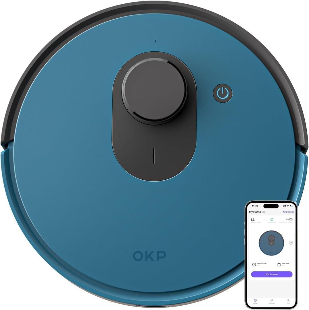 Robot Vacuum L1, 4000Pa Ultra Suction, LiDAR Mapping, Self-Cleaning, Self-Charging, WiFi/App/Alexa Control, Silent with 52dB, Ideal for Homes with Pets, Carpets, and Hard Floors, Blue