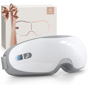 Eye Massager, Valentines Day Gifts for Women Eye Massager with Heat & Bluetooth Music Birthday Gifts Headache Dry Eye Relief and Improve Sleep Gift for Women/Men/Graduation,White