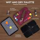 Nicpro Professional Miniature Painting Kit with Wet Palette, Miniature Painting Handle & 11PCS Detail Paint Brushes Drybrush, Sponge, Pallet Paper, Brush Holder Mixing Paint Saver Palette