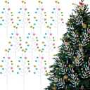 10 Pcs 16 Inch Pastel Christmas Tree Picks Spray Ornament Macaron Candy Christmas Tree Ball Picks Toppers for Xmas Home Wreath Vase Craft Holiday Party Filler Decorations