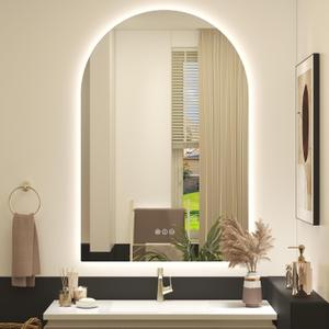 Arched Backlit LED Lighted Bathroom Mirror 24x36