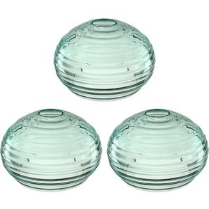 3 Pack Clear Green Glass Shade Replacement,Ceiling Fan Light Covers Glass Drum Lampshades for Chandelier Vanity Lights Wall Sconces Pendant Light,1.66" Fitter Size,5.32" high*8" Diameter