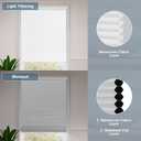 SEEYE No Drill Cordless Cellular Shades, Light Filtering Honeycomb Blinds for Indoor Window, Thermal Insulated Noise Reduction, Easy Install for Bedroom, Living Room, Office, White (33" W x 64" H)