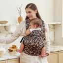 Momcozy Baby Carrier - Ergonomic, Cozy and Lightweight Carrier for 7-45lbs, Effortless to Put On, Ideal for Hands-Free Parenting, Enhanced Lumbar Support, Purehug for Infant to Toddler, Leopard