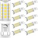 YUIIP G9 LED Bulb Dimmable 4W, 40W Halogen Equivalent, 5000K Daylight White AC 120V G9 Bi Pin Base Light Bulbs, 380LM, No Flicker, 360 Beam Angle, Pack of 10