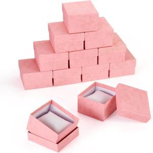 Spritewelry 12pcs Cardboard Watch Gift Box for Men Jewelry Bracelet Wristwatch Display Organizer Storage Box Square Small Gift Boxes with Pillow for Anniversary Birthday 3.2x3.3x2.2in (Misty Pink)
