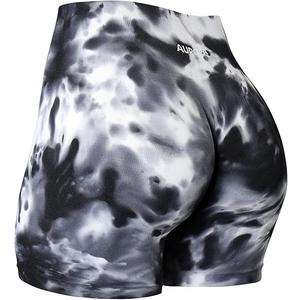 AUROLA Dream Tie Dye Workout Shorts for Women Seamless Scrunch Soft Active Shorts (Medium)