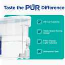 PUR PLUS 30-Cup Water Filter Dispenser with 1 Lead-Reducing PUR PLUS Filter, Dishwasher Safe, Powerful Filtration, Large Capacity with Slim, Space-Saving Design, White (DS1811Z)