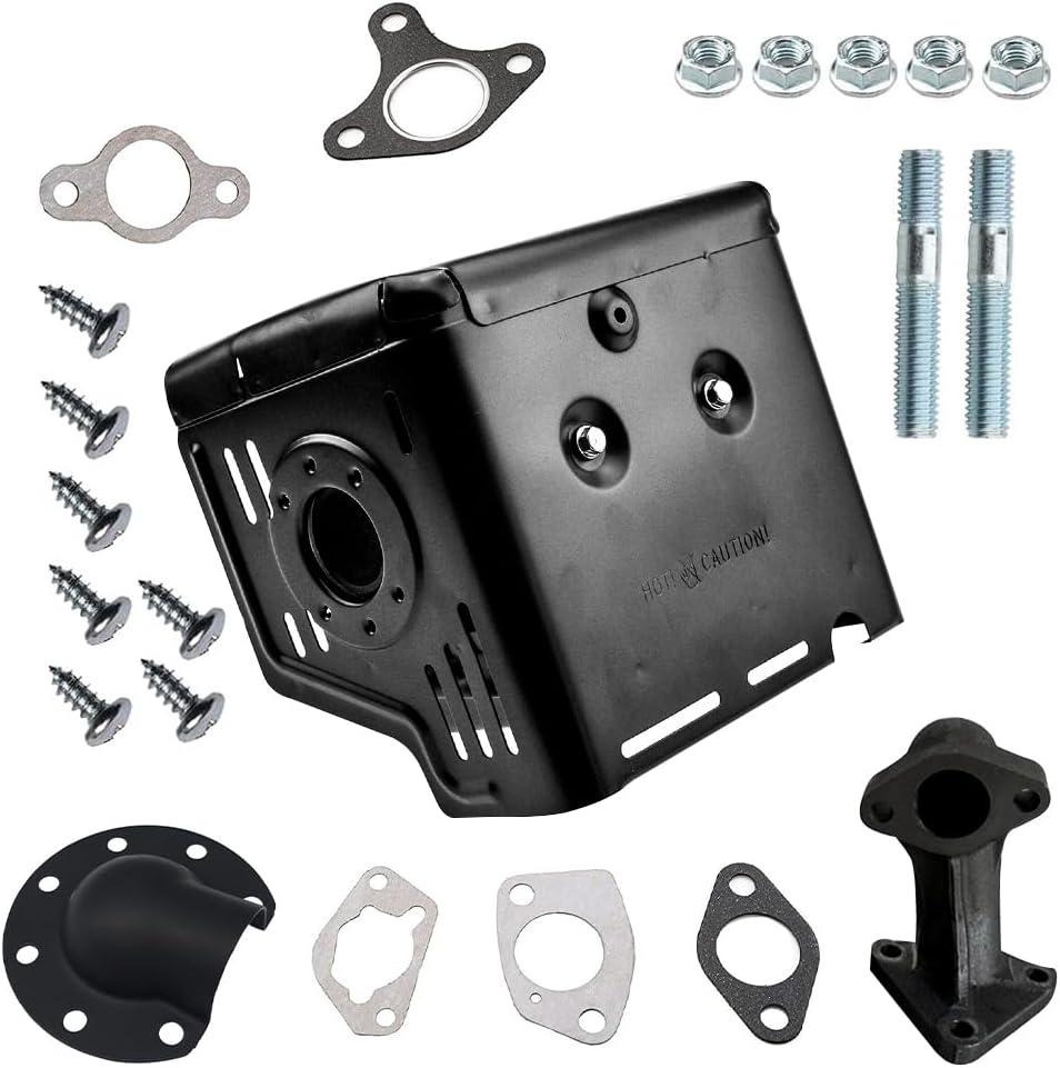 Engine Motor with Exhaust Pipe,18310-ZE2-W61 Muffler Exhaust Pipe Kit Compatible with Honda GX340 GX390 GX420 11HP 13HP 16HP Engine Compatible with Harbor Freight Predator 389cc 420cc 439cc